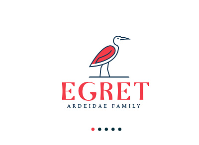 Egret - Bird graphic design logo