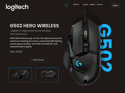 Logitech G502 | UI/UX Landing page concept