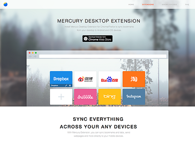 Mercury extension website