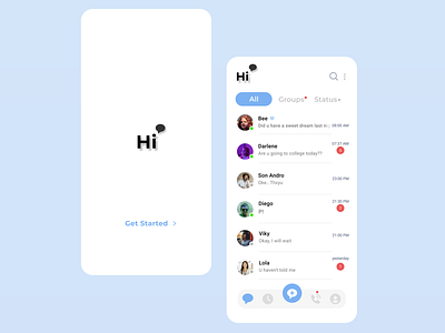 Hi - Concept minimalist message app beginer design designer indonesia minimalist mobile ui ux