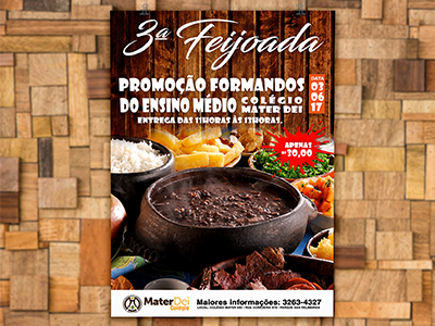 Cartaz 3ª  Feijoada Colégio Mater Dei - Maringá PR