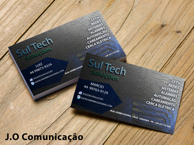 Logo creation + business card South Tech arte cartão desenvolvimento designer gráfico