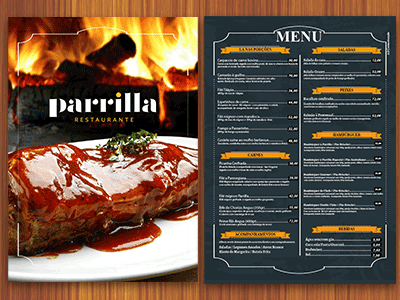 Menu Parrilla art creation menu bar