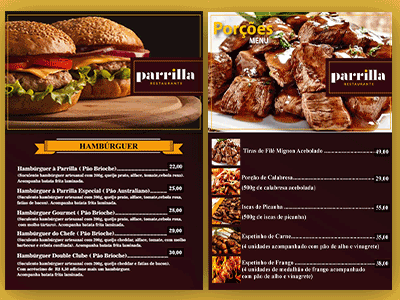 Menu Parrilla 2 arte creative developement menu bar