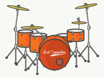 Drums drums illustration led zeppelin music rock