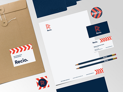 Recio Branding audiovisual brand branding business cards madebyborn recio stationery