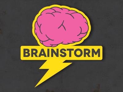 Brainstorm brain brainstorm print sticker thunder