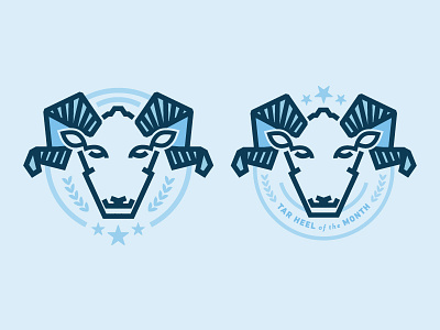 UNC Tar Heel of the Month animal blue carolina blue chapel hill icon illustration logo ram rameses seal tar heel unc
