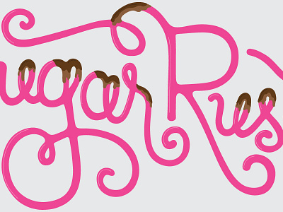 Sugary Type bright candy chocolate frosting icing illustration lettering pink sugar sweet type typography