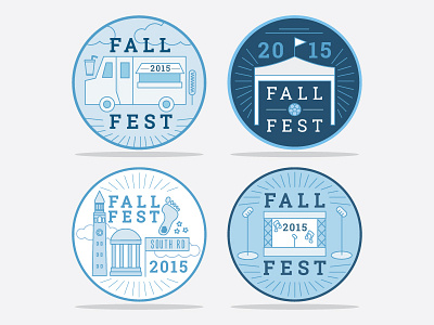 UNC FallFest! buttons carolina blue chapel hill fair fall icons illustration north carolina pins tar heel truck unc