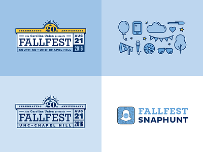 UNC FallFest 2016—20th Anniversary! brand brand identity brands carolina chapel hill fall festival logo design logos tar heels unc