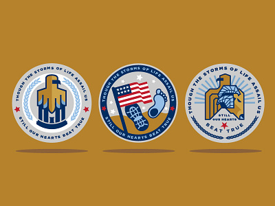 Patriotic Veteran Challenge Coin Designs buttons coins eagle emblem flag illustration logo patriotic seal tarheel unc usa