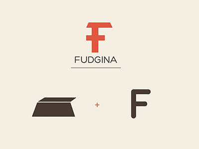 Fudgina Chocolate Bar Logo branding chocolate fudge fudgina icon logo