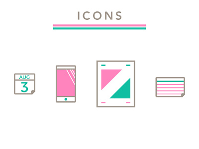 Office Icons 80s calendar card fun iconography icons index office pantone pastel phone poster