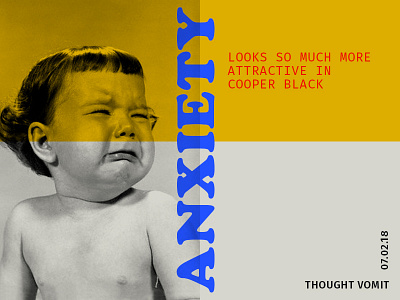 Thought Vomit - Anxiety blue child cooper black crying font funny kid though yellow