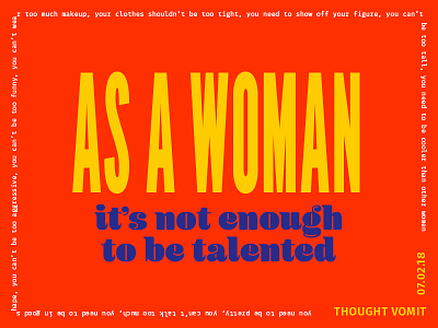Thought Vomit - Women blue feminism red retro talent thought ugly fonts women yellow