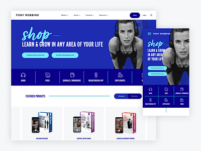 Tony Robbins E-Commerce Site Concept