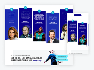 Tony Robbins Celebrity Testimonial Slider Concept