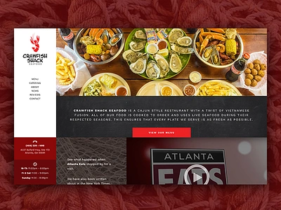 Crawfish Shack Website Redesign web design