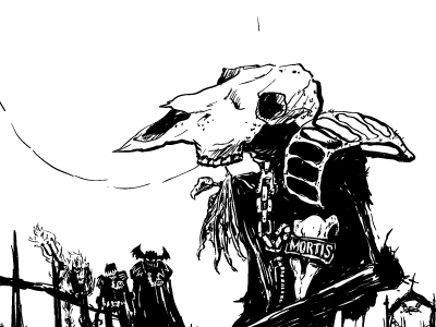 Judge Mortis 2000ad comic book dark graveyard illustration judge dredd spooky