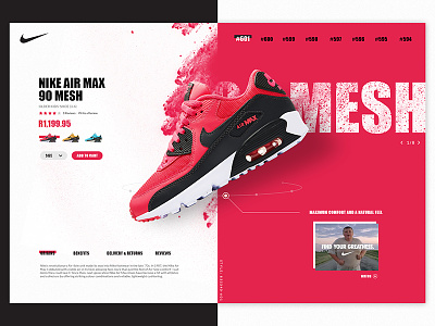 Nike Air Max air max clean concept desktop interface nike pink shoe splatter ui ux