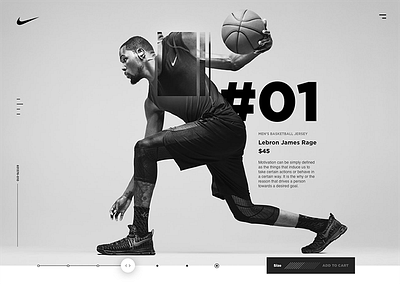 Nike Move art direction basketball black clean desktop ecommerce interactive design nike ui ux white