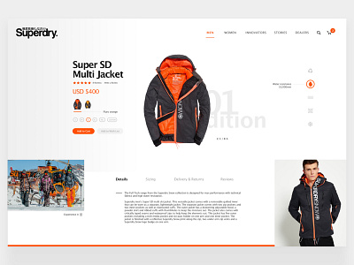 Superdry Ecommerce apparel art direction clean desktop ecommerce grey orange sport ui uiux ux white