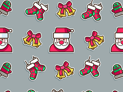 Seamless Santa Claus in Christmas pattern