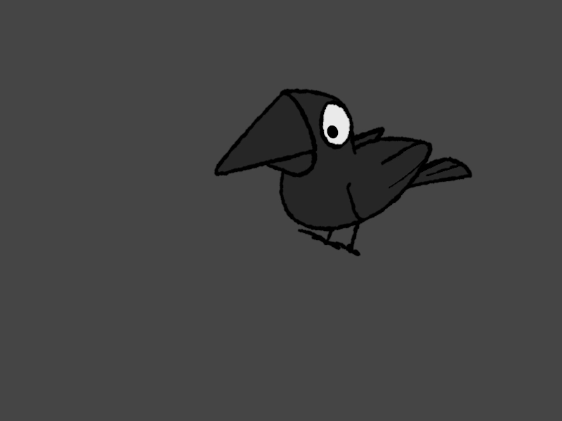 Crazy Little Crow 2d animation bird c4d cinema 4d crow gif hopping lizardfei motion design motion graphics sketchandtoon