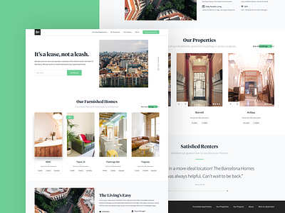 Barcelona Homes | Homepage apartments barcelona booking branding clean kono landing page logo ui uidesign ux web website