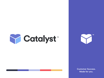 Catalyst Brand Identity brand branding clean customer success design flat happy illustration logo minimal modern purple saas typogaphy