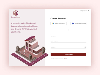 Real Estate Website Login / Sign up Page