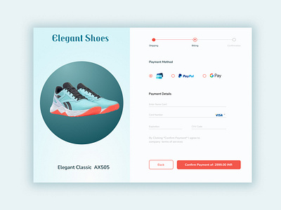 Online Shoe selling Website Checkout page