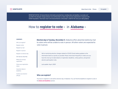 redesign of howto.vote design navigation ui ux website