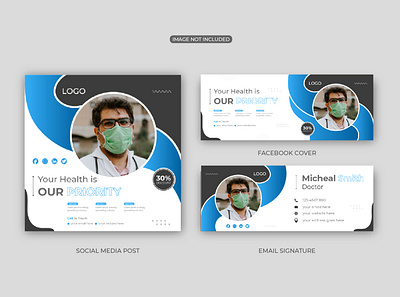 Medical social media post with Facebook cover and email signatur medical facebook cover