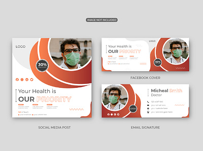 Medical social media post with Facebook cover and email signatur medical facebook cover