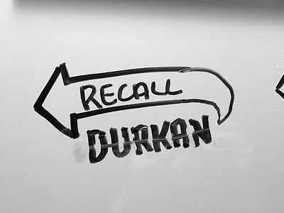 Recall Durkan whiteboard sketch hand drawn logo process whiteboard