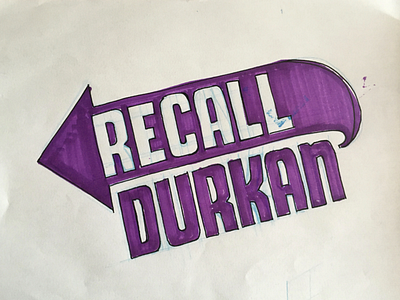 Recall Durkan marker sketch hand drawn logo process sketch