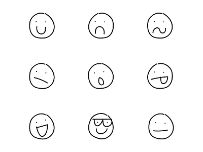 Sketchy faces cute emoticons emotions graphic handmade iconic icons illustration illustrator sketch sketchy wacom