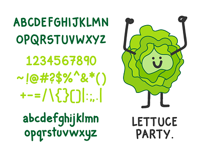 Lettuce Party - A free handwritten font for display use