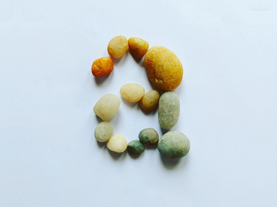 36 Days of Type : A 36daysoftype a letters nature pebbles rocks stones type typography
