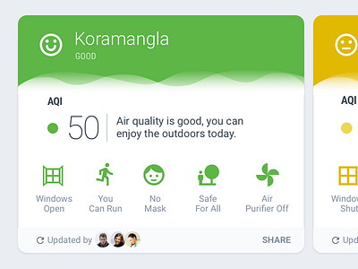 Pollution app android aqi cards pollution roboto ui design