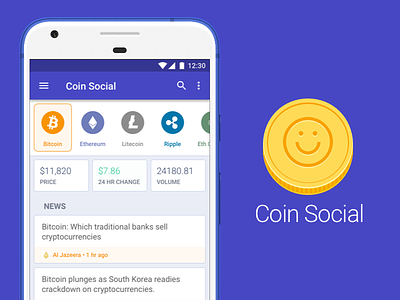 Coin Social app bitcoin coin crypto cryptocurrency ethereum icon logo
