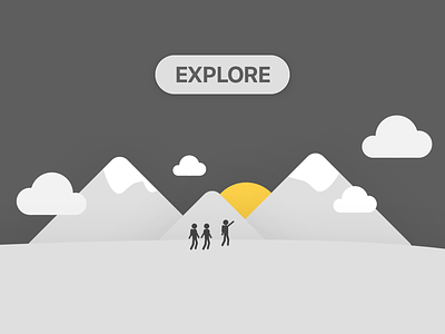 Explore Illustration cloud explore graphic illustration mountains sun sunrise yellow