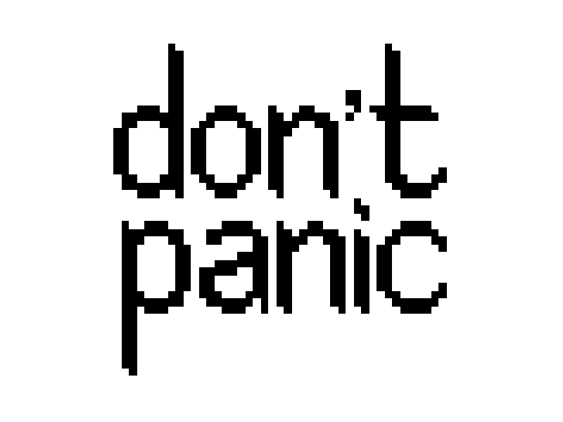 Don't Panic animation font gif h2g2 pixel retro type typography