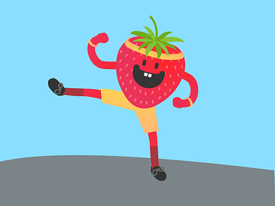 Fit Fruit drawing exercise fitness fruit graphic illustration strawberry
