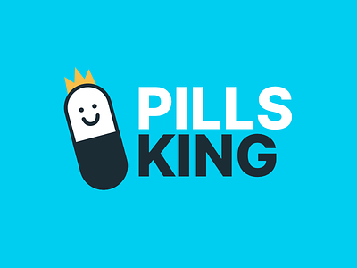 Pills King Logo cute graphic design icon illustration king logo minimal minimal branding vector