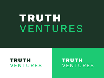 Truth Ventures Logo branding graphic green logo money typography vc