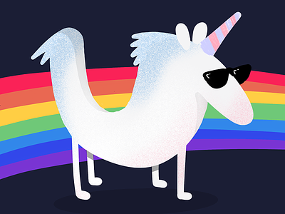 U is for Unicorn cool cute graphic illustration rainbow