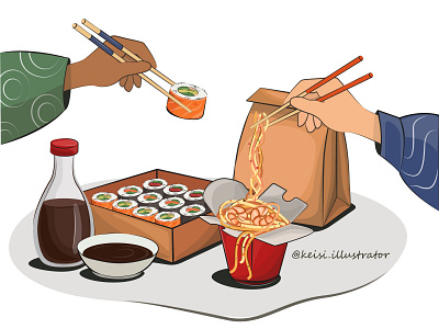 yummy vector sushi set
